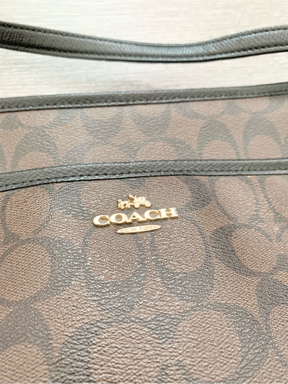 Coach Brown White Monogram Signature File Crossbody Bag - Picture 2 of 10